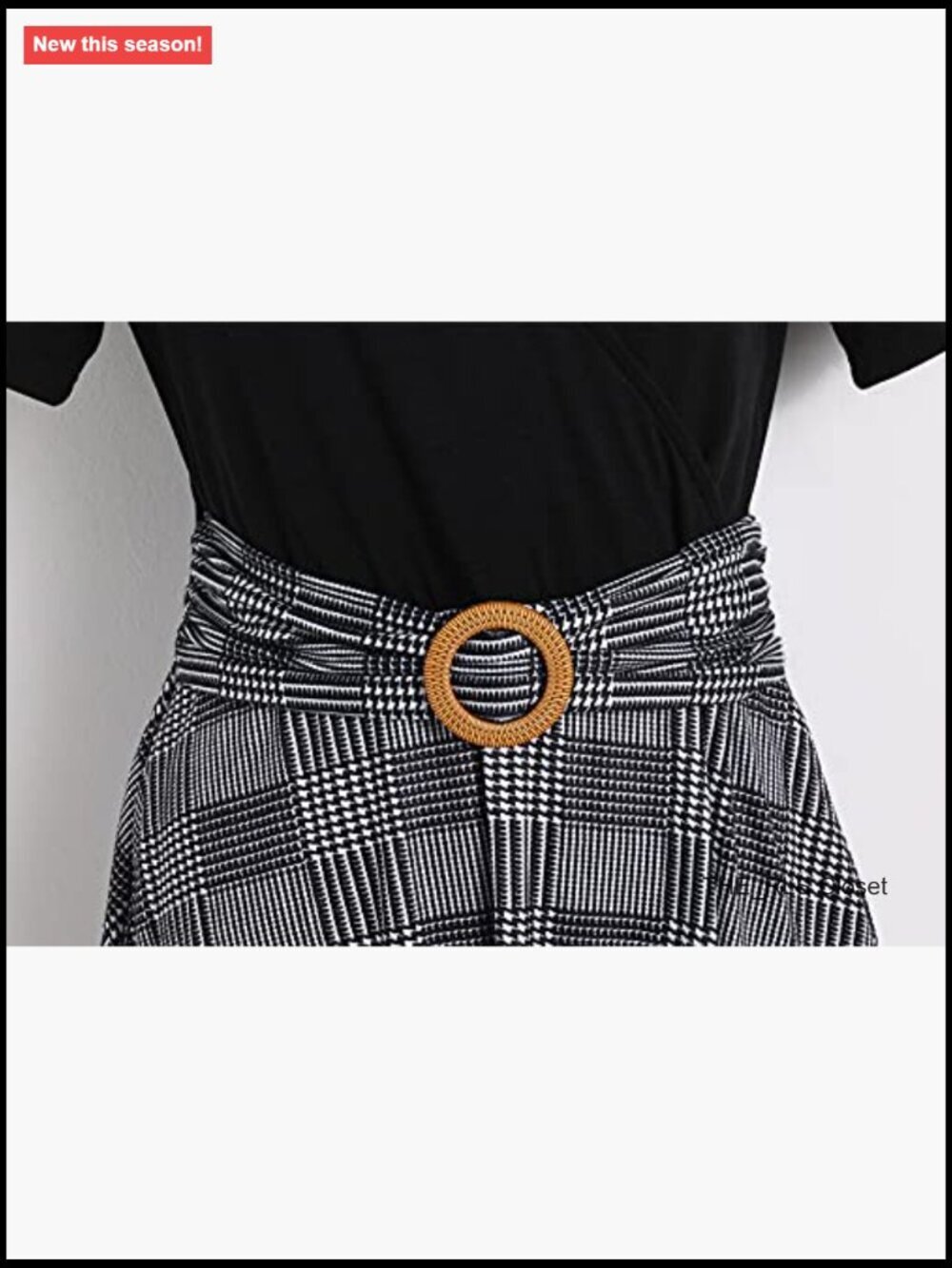 Criss-Cross V Neck Short Sleeve Fit and Flare Tea Dress with Pockets - Picture 4 of 7